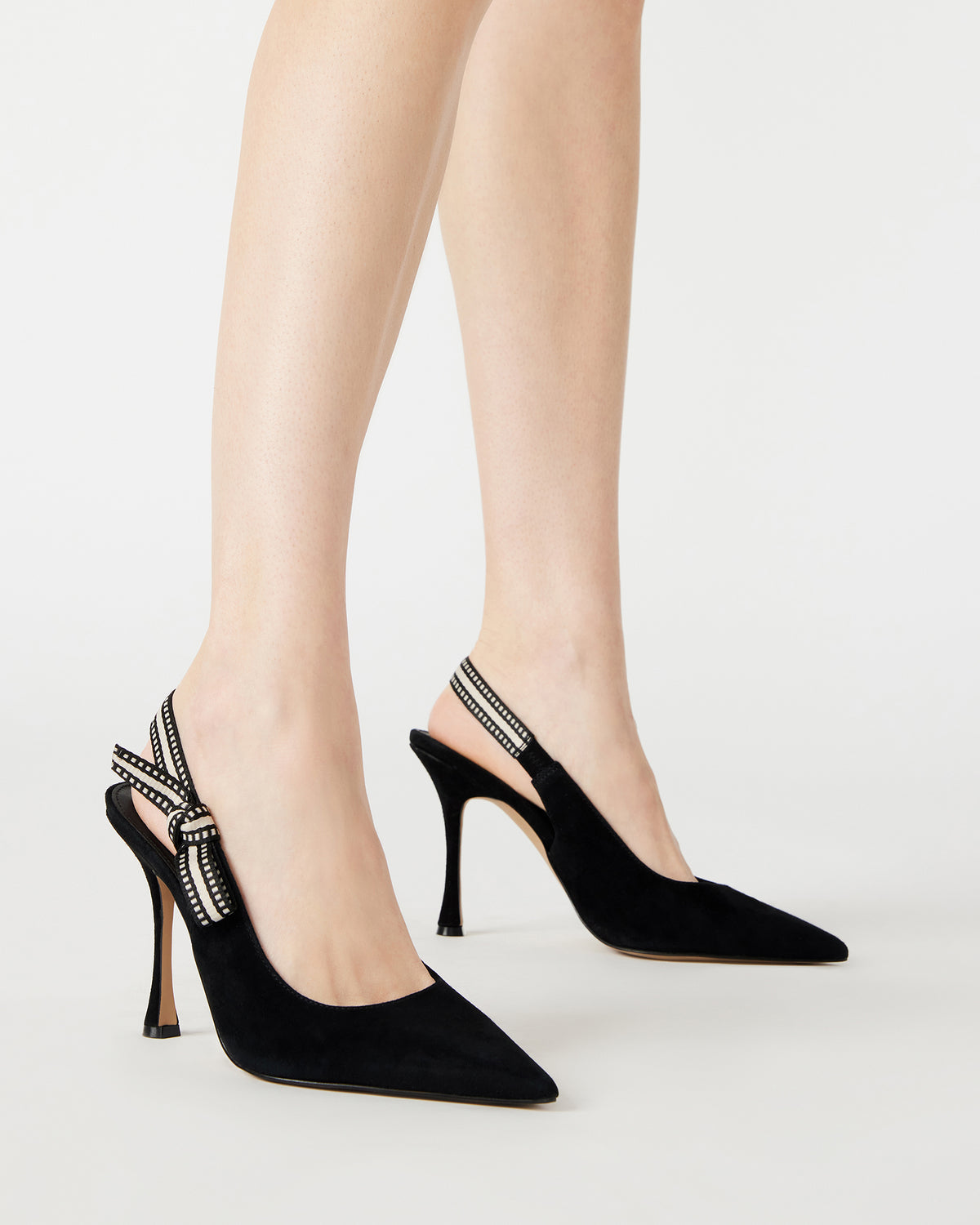 BRI Black Suede Slingback Pump Women's Heel | Steve Madden US