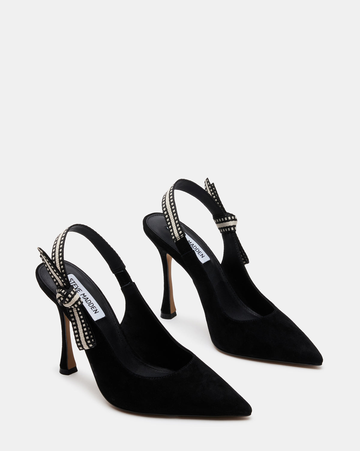 BRI Black Suede Slingback Pump Women's Heel | Steve Madden US
