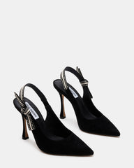 BRI Black Suede Slingback Pump Women's Heel | Steve Madden US