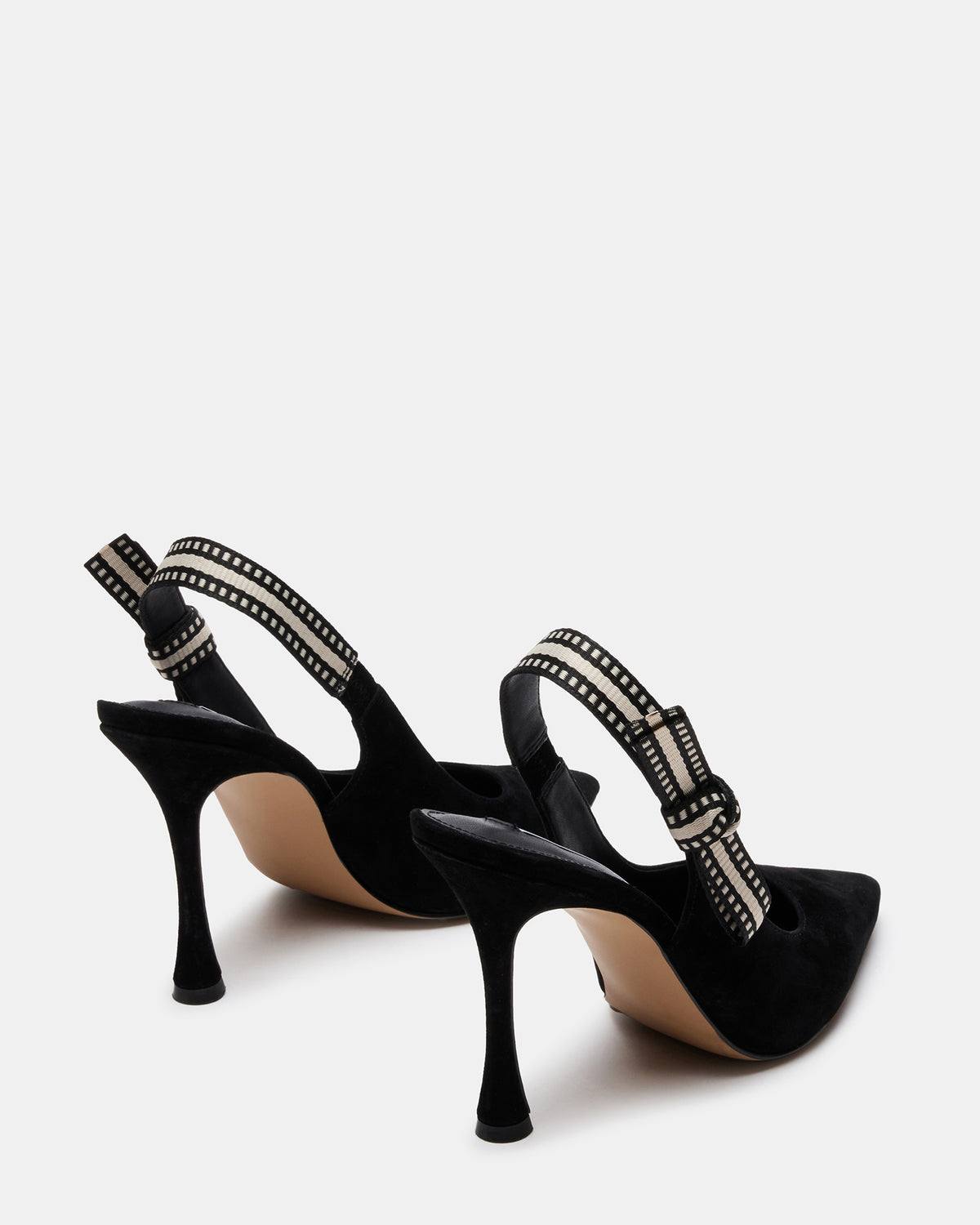 BRI Black Suede Slingback Pump Women's Heel | Steve Madden US