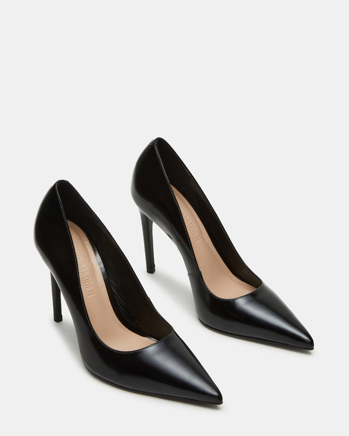 NOIR Black Leather Pointed-Toe Stiletto Pump Women's Heels | Steve Madden for Sale