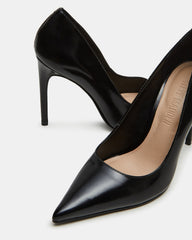 NOIR Black Leather Pointed-Toe Stiletto Pump Women's Heels | Steve Madden for Sale