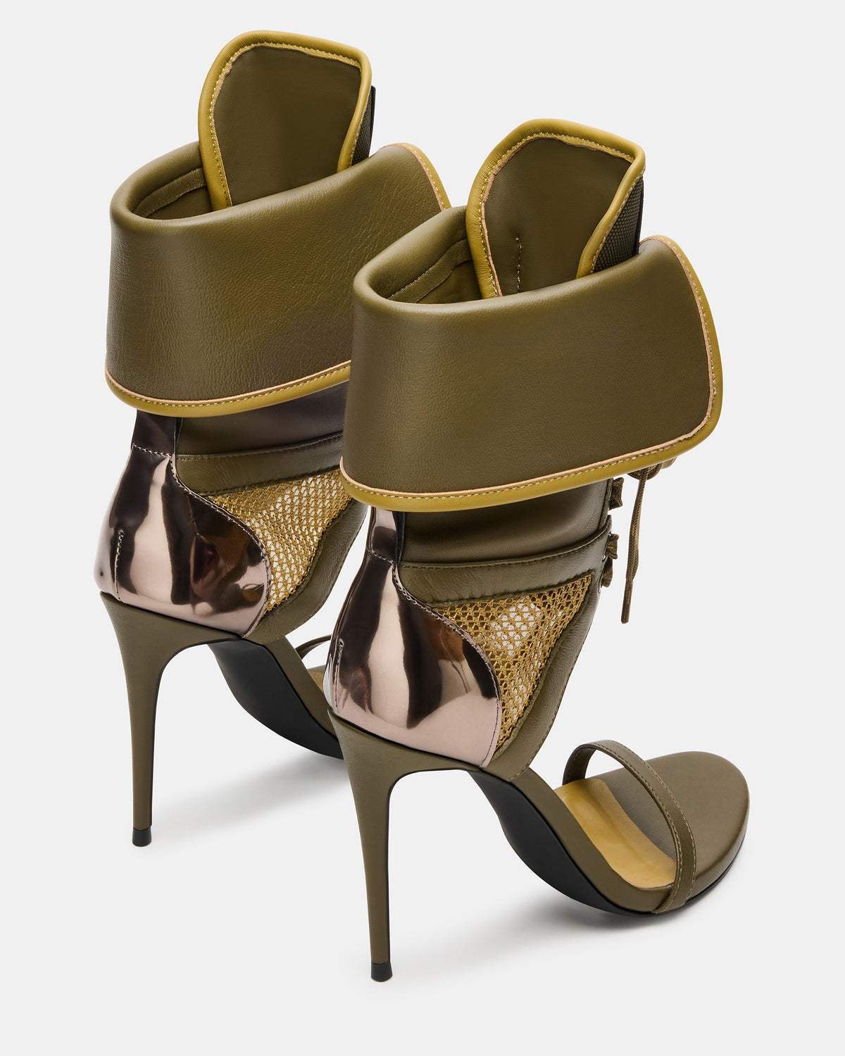 CASELLA Olive Open-Toe Stiletto Lace-Up Women's Heel | Steve Madden on Sale