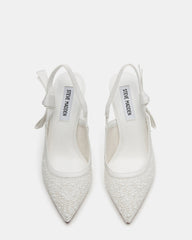 BRI White Lace Slingback Pump Women's Heel | Steve Madden online