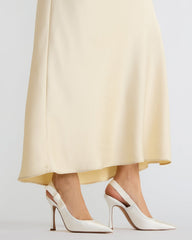 BRI White Satin Slingback Pump Women's Heel | Steve Madden Sale