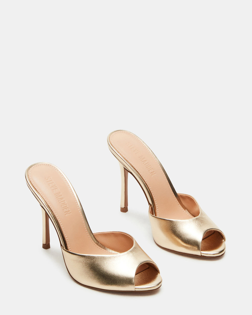 PRIYA Gold Leather Women's Mule | Steve Madden outlet
