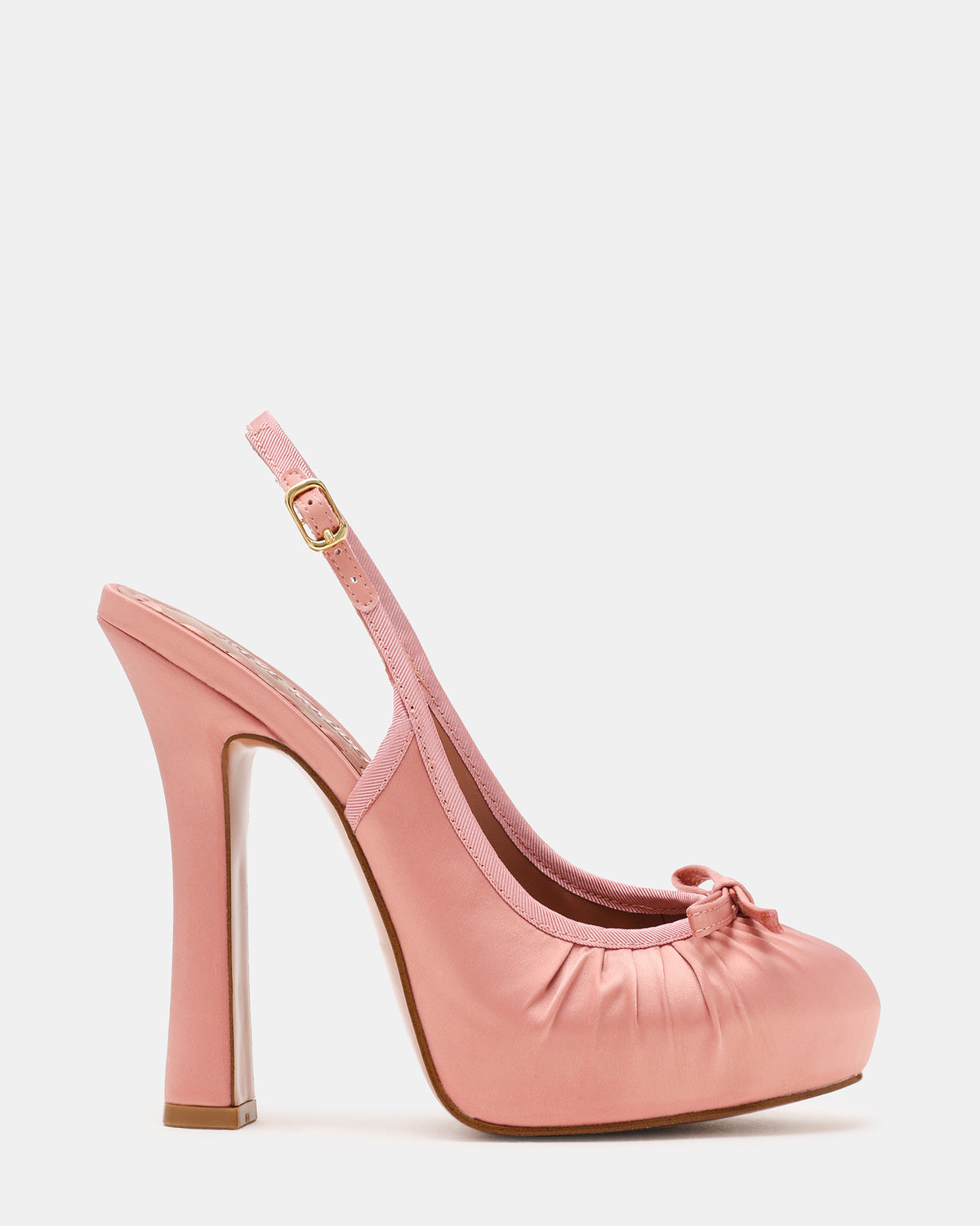 SOFIE Blush Satin Bow Slingback Platform Women's Heel | Steve Madden on Sale