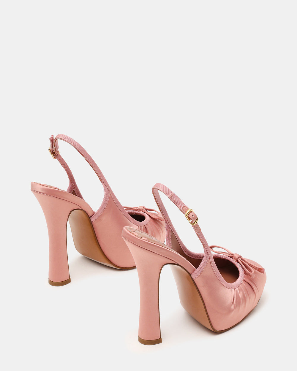 SOFIE Blush Satin Bow Slingback Platform Women's Heel | Steve Madden on Sale