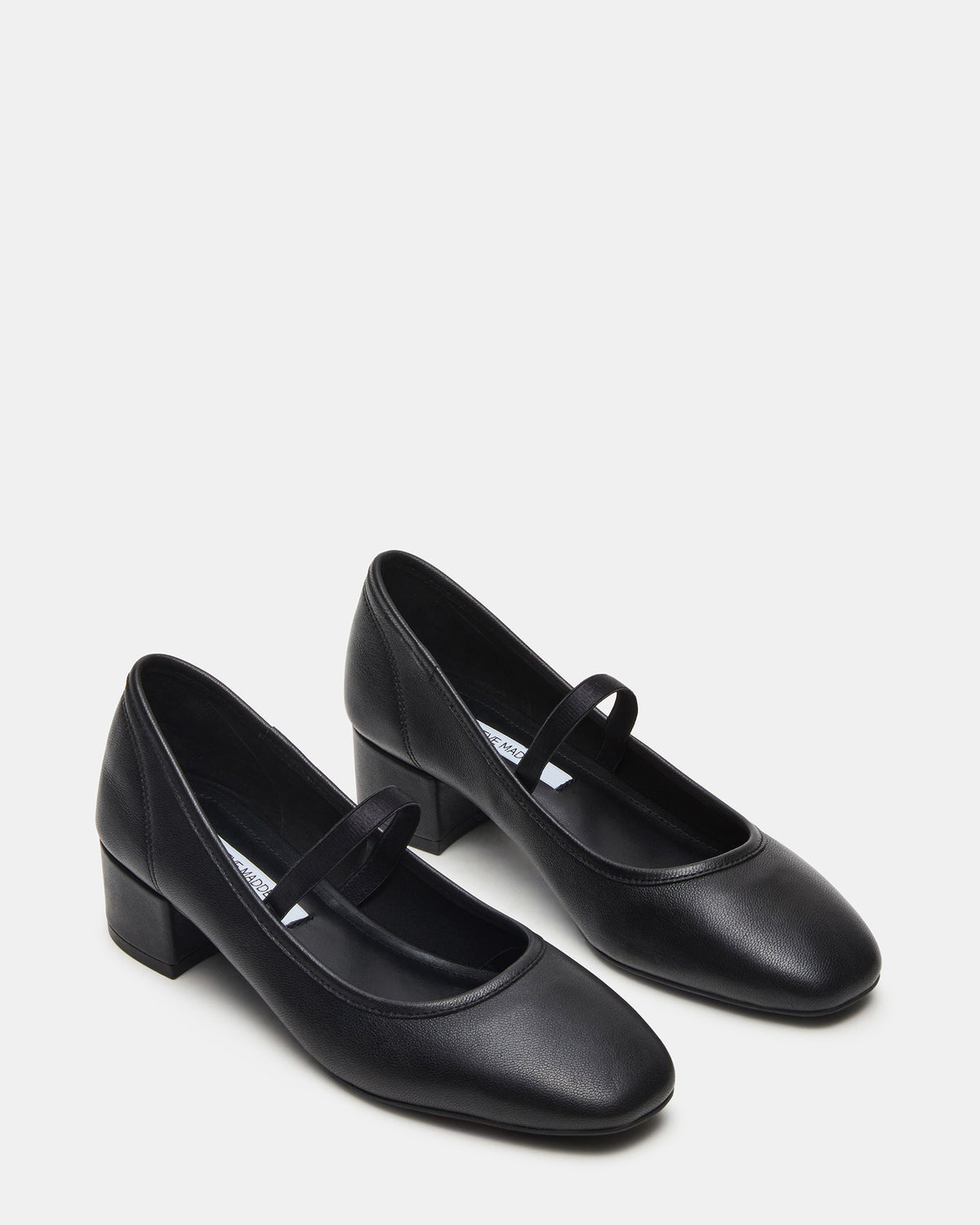 MURAL Black Leather Mary Jane Block Heel Square-Toe Women's Heel | Steve Madden near me