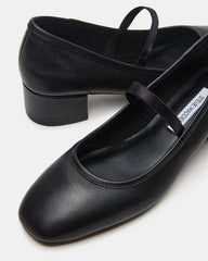 MURAL Black Leather Mary Jane Block Heel Square-Toe Women's Heel | Steve Madden near me