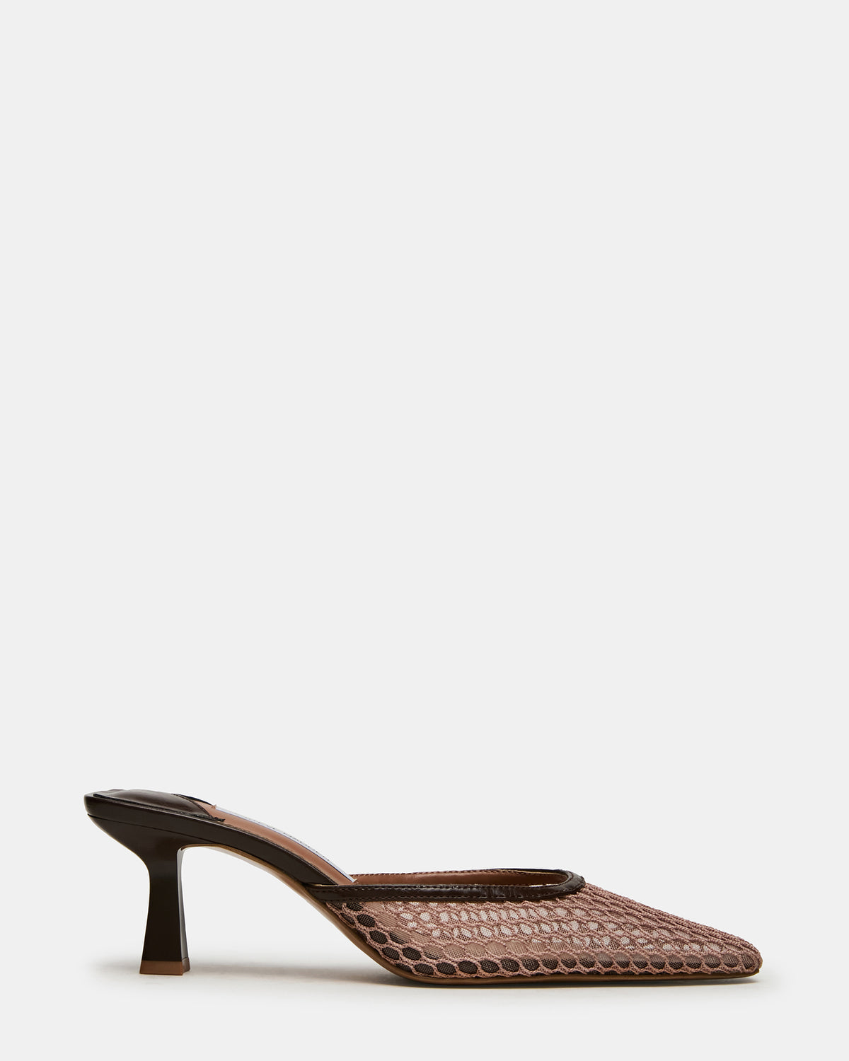 ALYSE Mocha Mesh Square-Toe Mule Women's Kitten Heel | Steve Madden discount