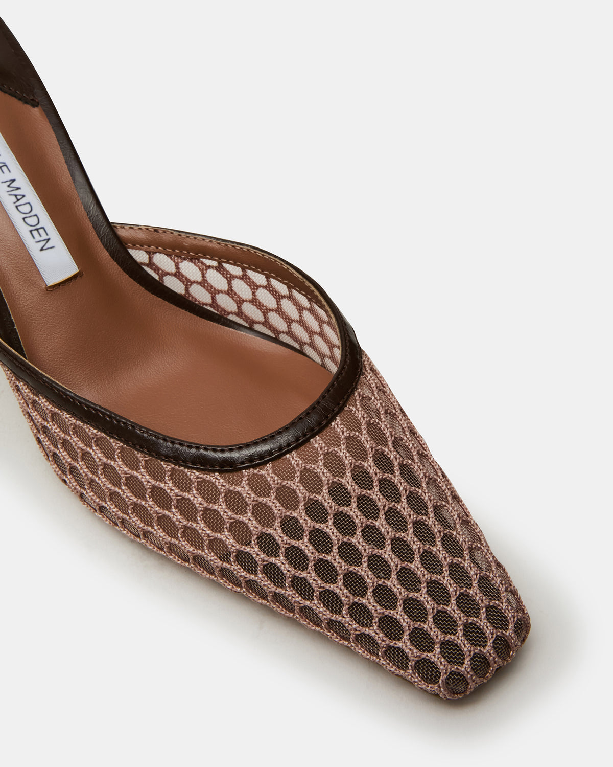 ALYSE Mocha Mesh Square-Toe Mule Women's Kitten Heel | Steve Madden discount