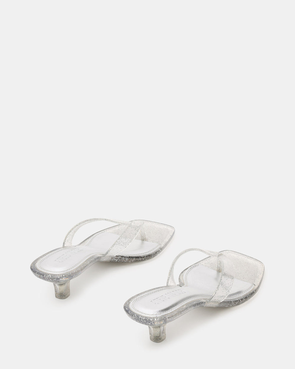 TRACIE Jelly Silver Glitter Thong Strap Women's Kitten Heel | Steve Madden online