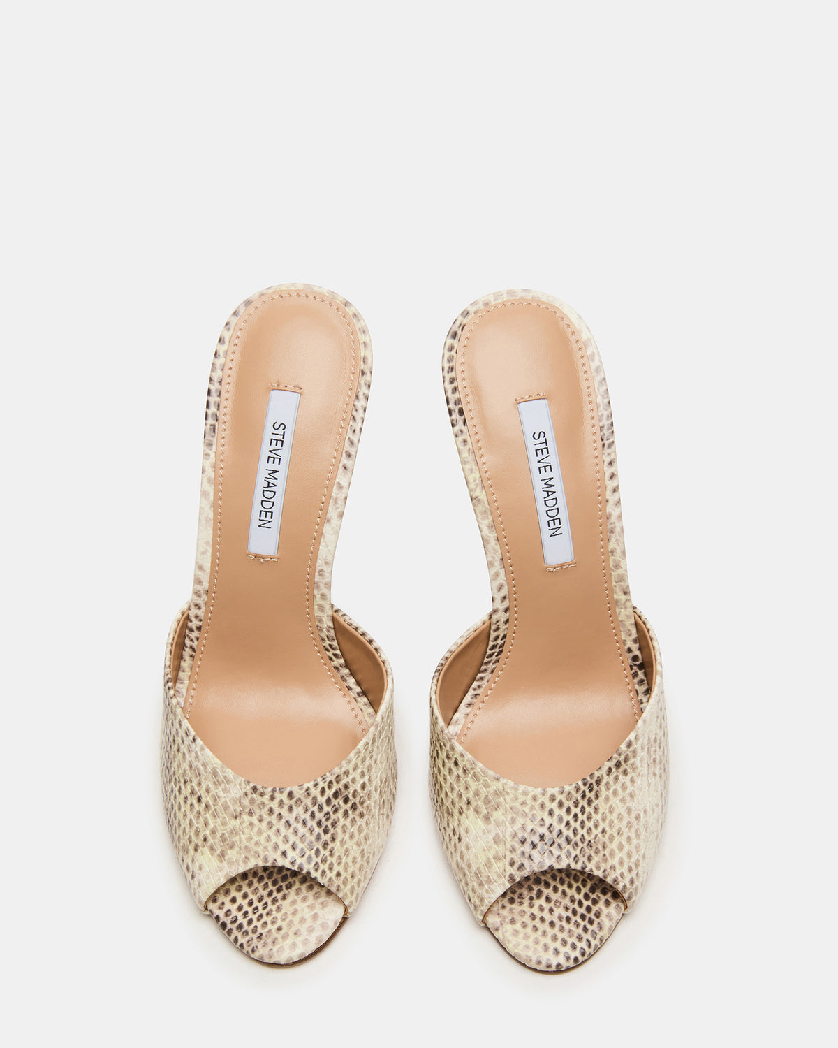 PRIYA Natural Snake Mule Women's Heel | Steve Madden US