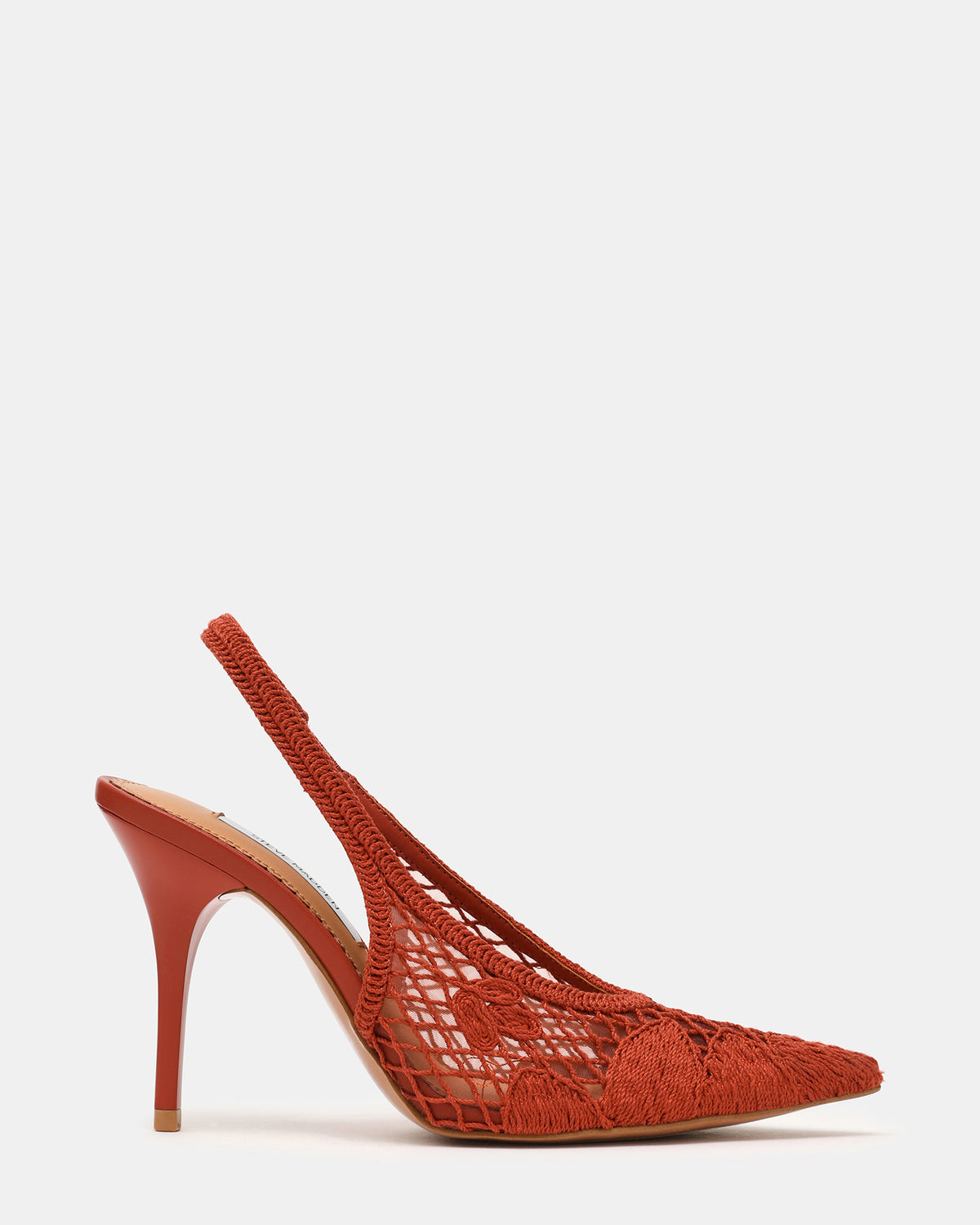 ANDROMEDA Crochet Terracotta Slingback Pointed-Toe Stiletto Pump Women's Heel | Steve Madden outlet