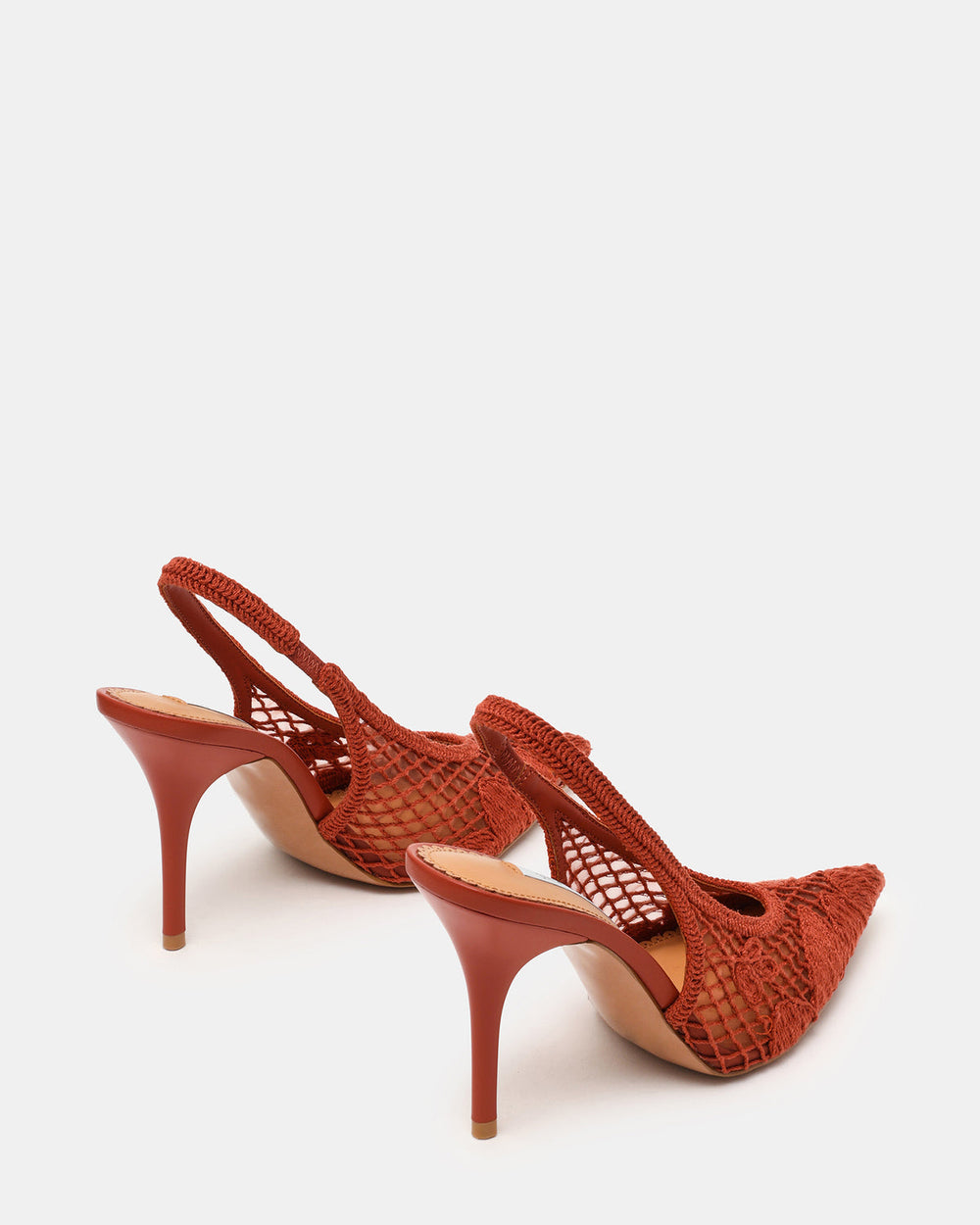 ANDROMEDA Crochet Terracotta Slingback Pointed-Toe Stiletto Pump Women's Heel | Steve Madden outlet