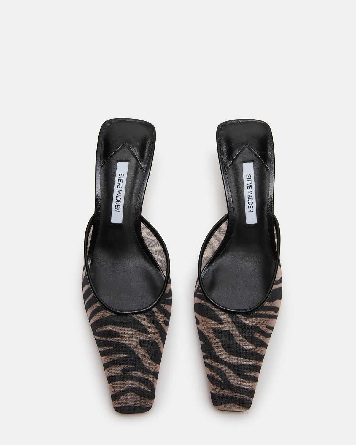 ALYSE Zebra Mesh Square-Toe Mule Women's Kitten Heel | Steve Madden on Sale