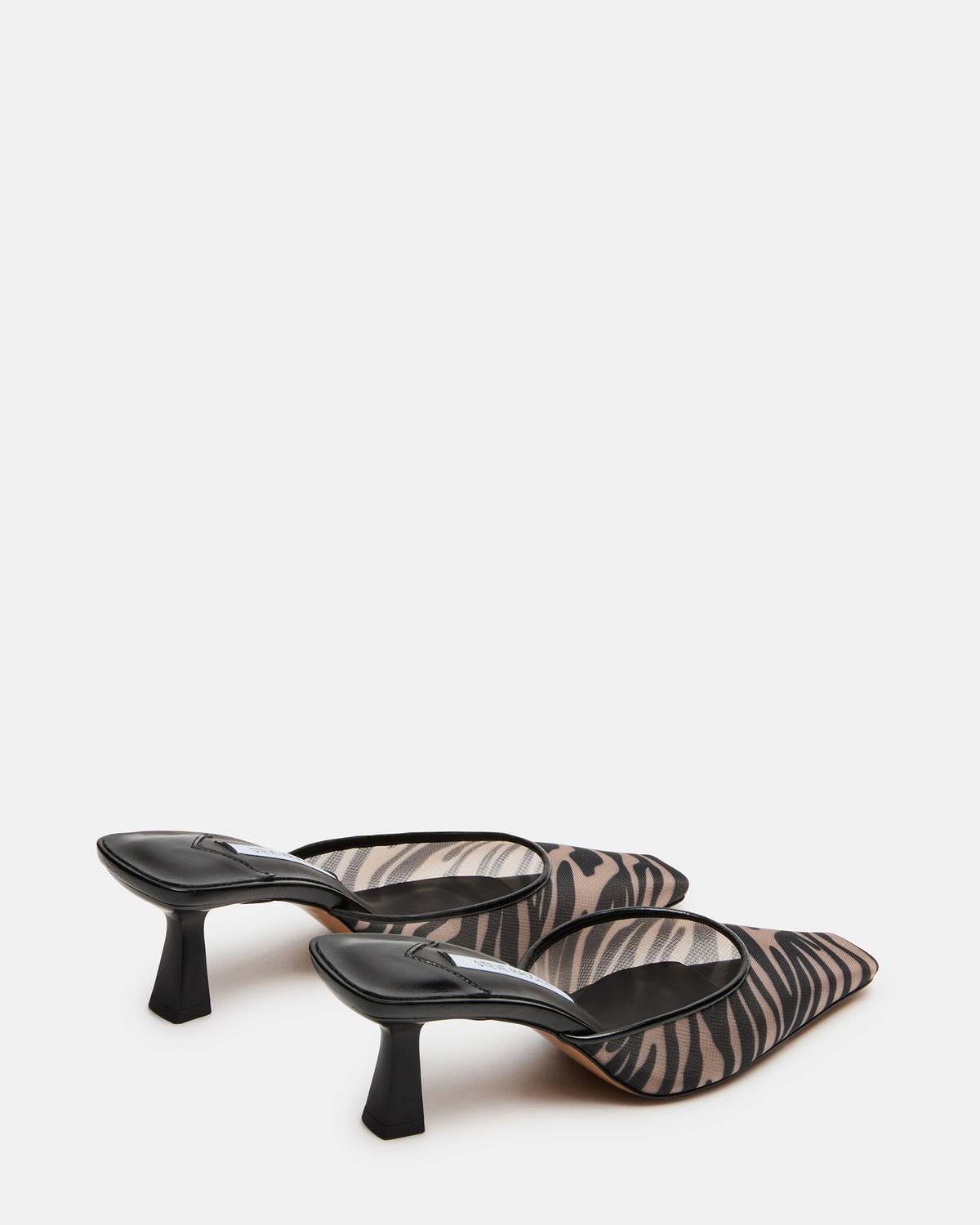 ALYSE Zebra Mesh Square-Toe Mule Women's Kitten Heel | Steve Madden on Sale