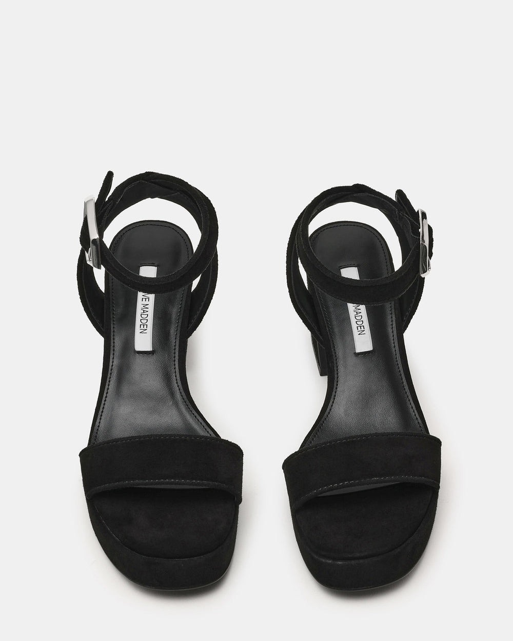 ELIDA Black Suede Ankle Strap Platform Women's Block Heel | Steve Madden discount