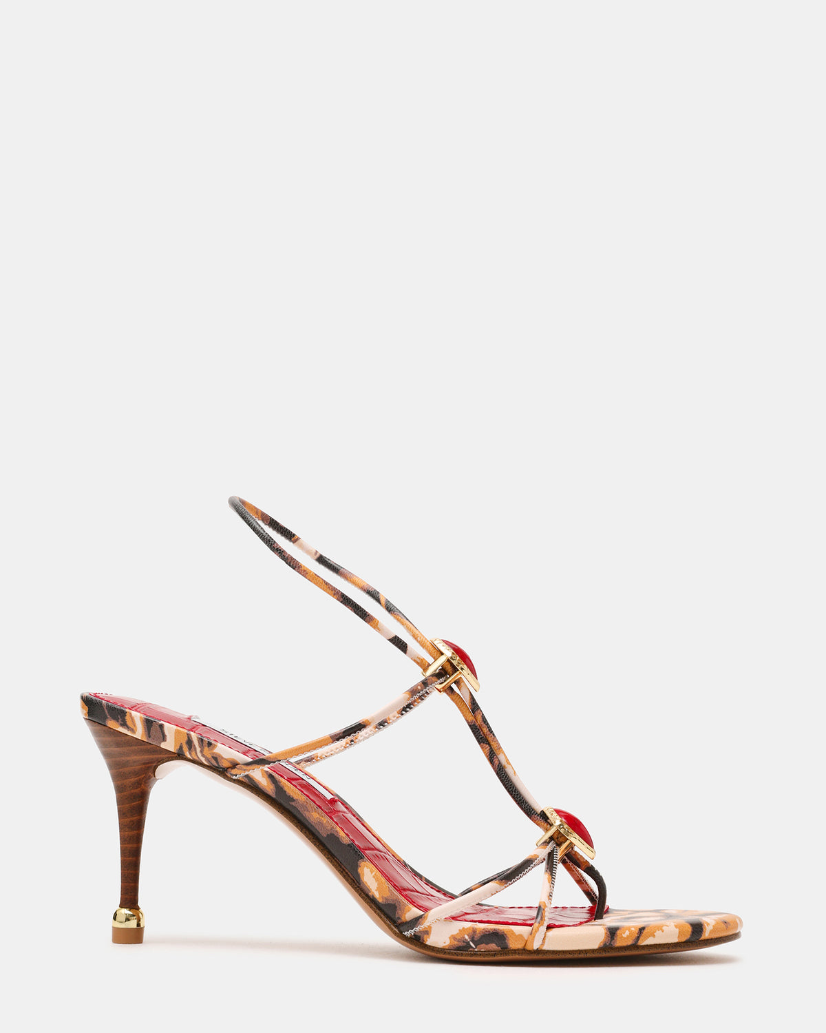 RAMOS-STONE RED/BROWN PRINT Strappy Stiletto Women's Heel | Steve Madden online