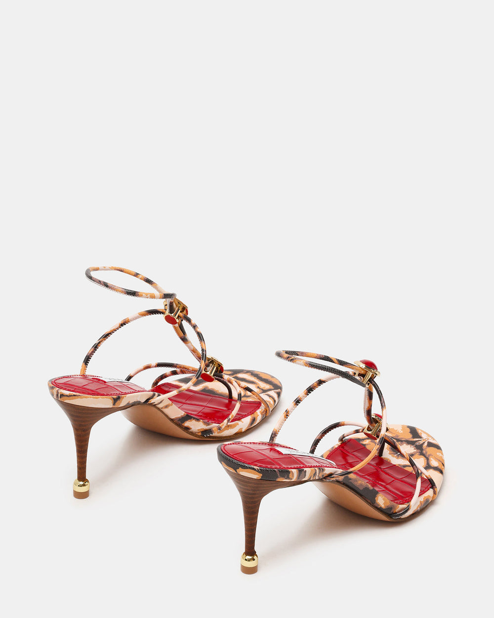 RAMOS-STONE RED/BROWN PRINT Strappy Stiletto Women's Heel | Steve Madden online