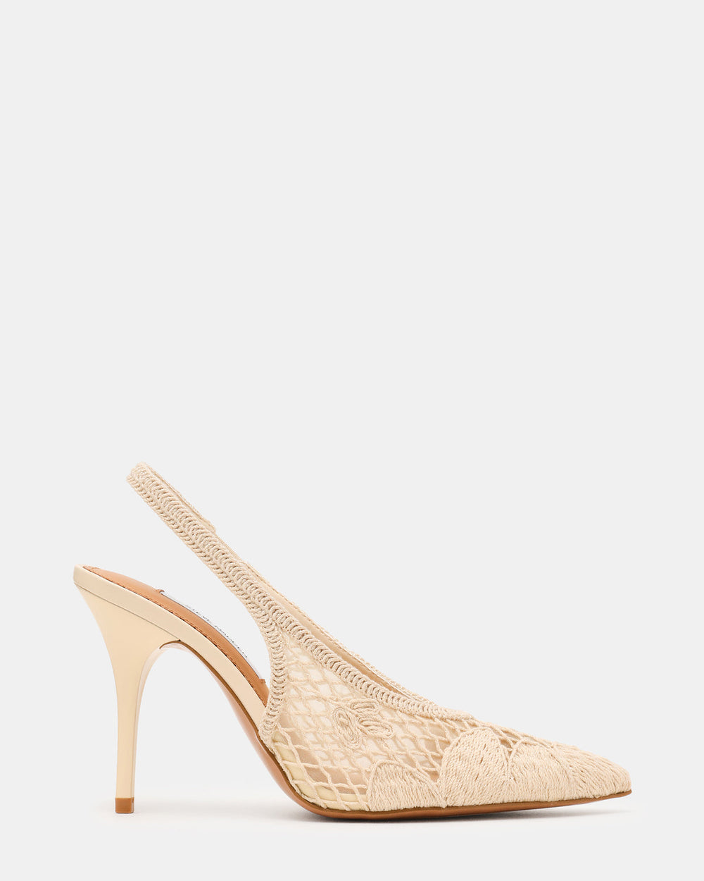 ANDROMEDA Crochet Bone Slingback Pointed-Toe Stiletto Pump Women's Heel | Steve Madden US