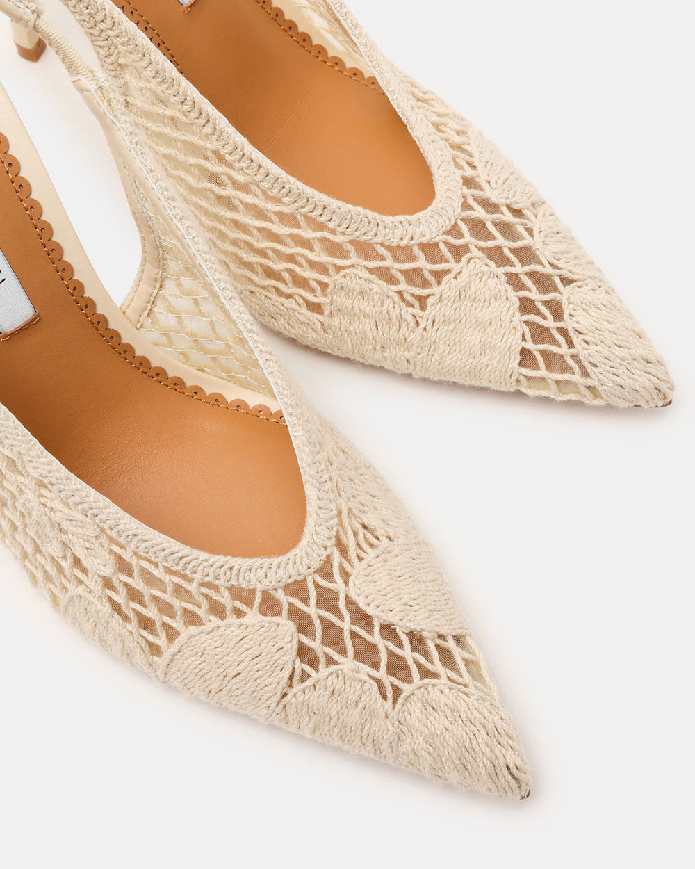 ANDROMEDA Crochet Bone Slingback Pointed-Toe Stiletto Pump Women's Heel | Steve Madden US
