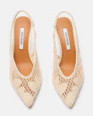 ANDROMEDA Crochet Bone Slingback Pointed-Toe Stiletto Pump Women's Heel | Steve Madden US