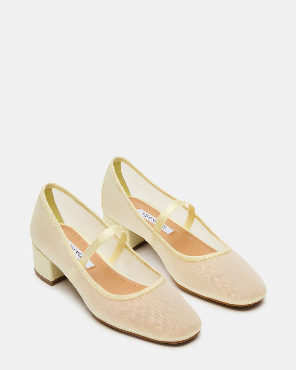 MURAL Butter Yellow Mary Jane Block Heel Square-Toe Women's Heel | Steve Madden outlet