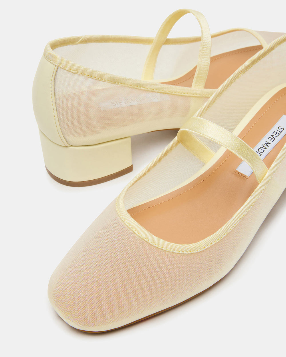MURAL Butter Yellow Mary Jane Block Heel Square-Toe Women's Heel | Steve Madden outlet