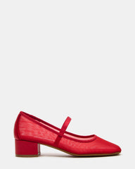 MURAL Red Mary Jane Block Heel Square-Toe Women's Heel | Steve Madden Sale
