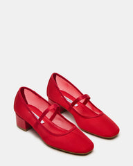 MURAL Red Mary Jane Block Heel Square-Toe Women's Heel | Steve Madden Sale