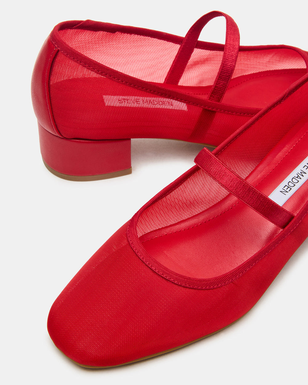 MURAL Red Mary Jane Block Heel Square-Toe Women's Heel | Steve Madden Sale