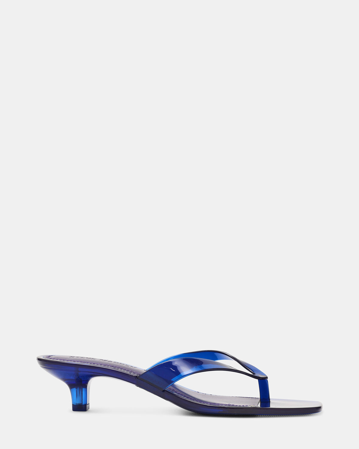 TRACIE Jelly Navy Thong Strap Women's Kitten Heel | Steve Madden on Sale