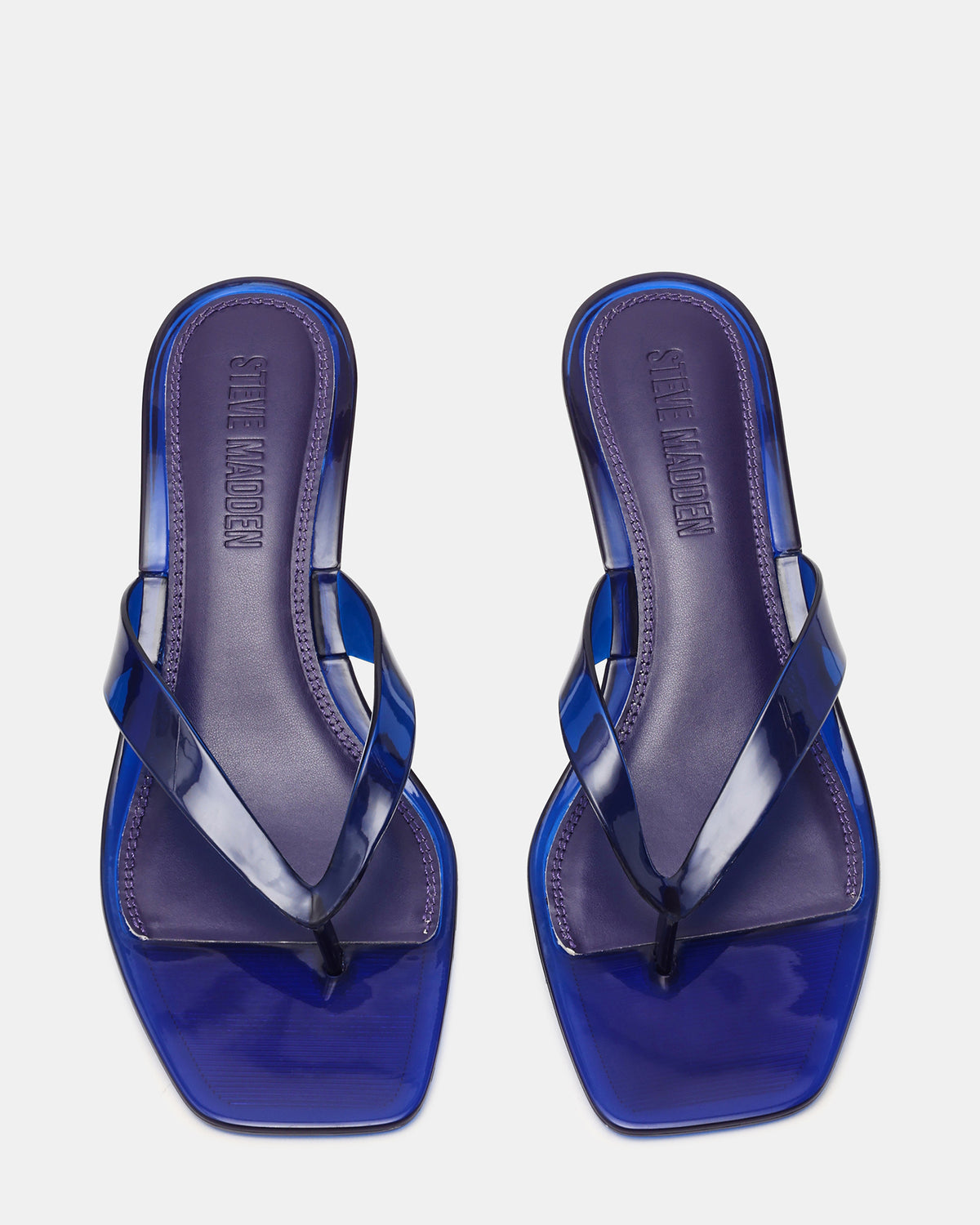 TRACIE Jelly Navy Thong Strap Women's Kitten Heel | Steve Madden on Sale