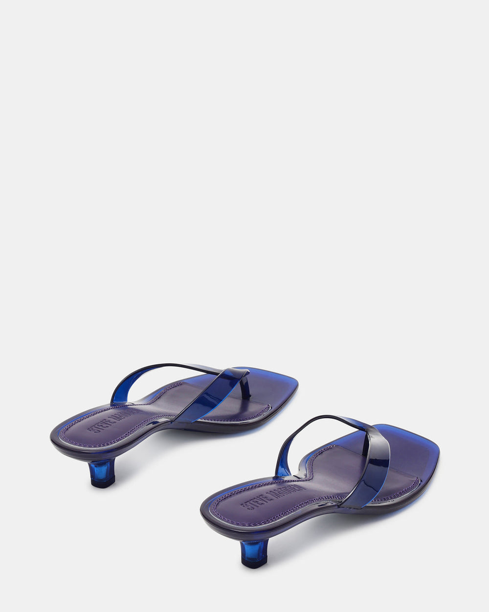 TRACIE Jelly Navy Thong Strap Women's Kitten Heel | Steve Madden on Sale