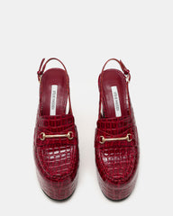 QUINN Red Crocodile Platform Slingback Women's Heel | Steve Madden online