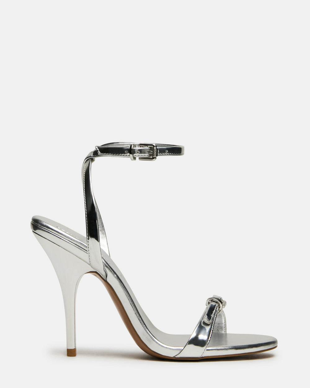 FOXX Silver Strappy Stiletto Open-Toe Women's Heel | Steve Madden for Sale