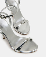 FOXX Silver Strappy Stiletto Open-Toe Women's Heel | Steve Madden for Sale