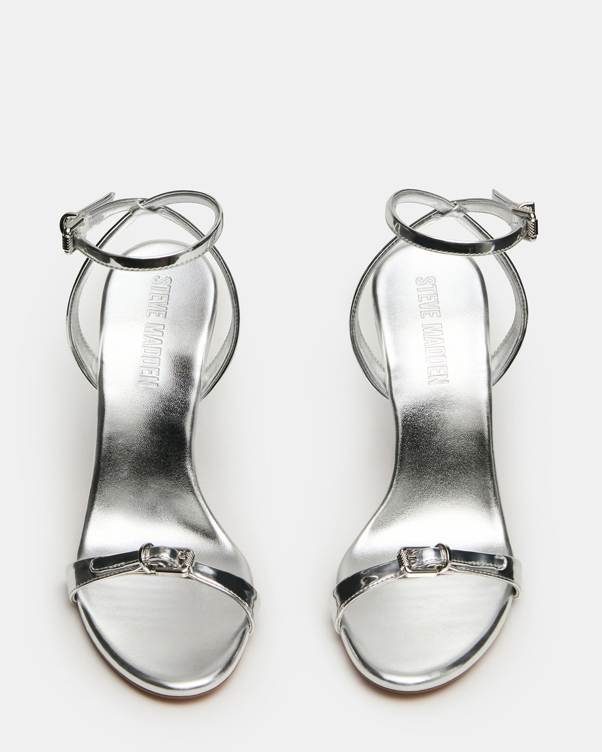 FOXX Silver Strappy Stiletto Open-Toe Women's Heel | Steve Madden for Sale