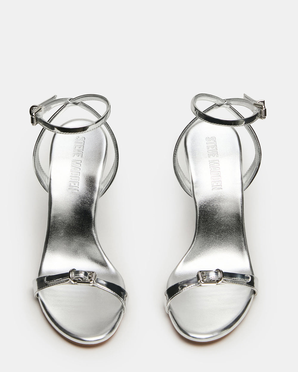 FOXX Silver Strappy Stiletto Open-Toe Women's Heel | Steve Madden for Sale