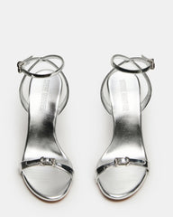 FOXX Silver Strappy Stiletto Open-Toe Women's Heel | Steve Madden for Sale