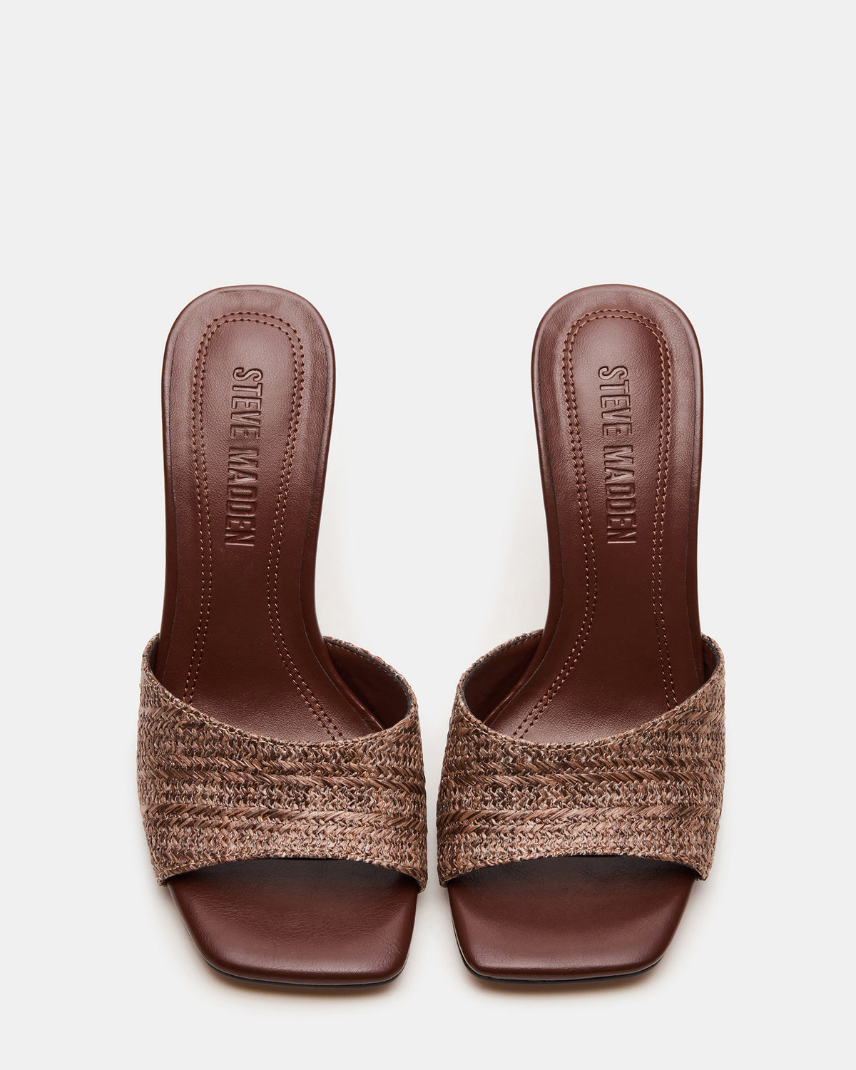 SIA Brown Square-Toe Mule Sculptured Beaded Women's Heel | Steve Madden discount