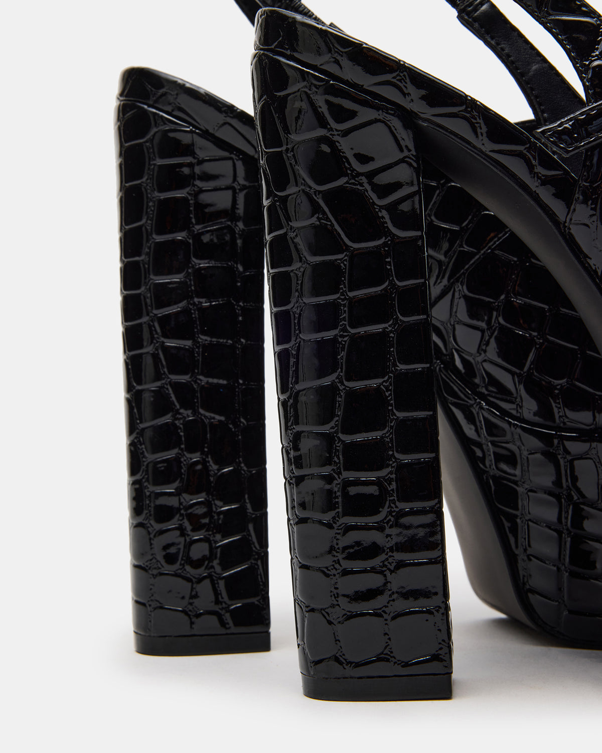 SCOTLYN Black Crocodile Women's Platform Block Heel | Steve Madden for Sale