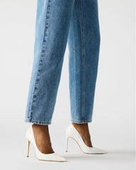 NOIR White Leather Pointed-Toe Stiletto Pump Women's Heels | Steve Madden on Sale