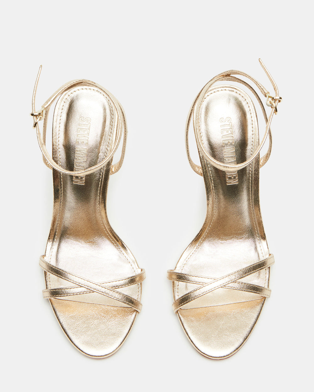 JYPSEY Gold Leather Strappy Stiletto Women's Heel | Steve Madden online