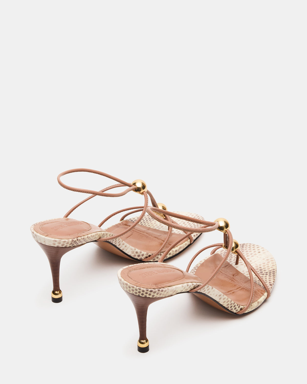 RAMOS Natural Snake Strappy Stiletto Women's Heel | Steve Madden US