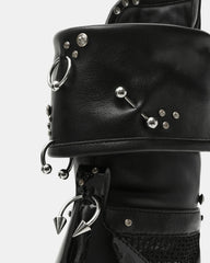 CASELLA Piercing Black Open-Toe Stiletto Lace-Up Women's Heel | Steve Madden online