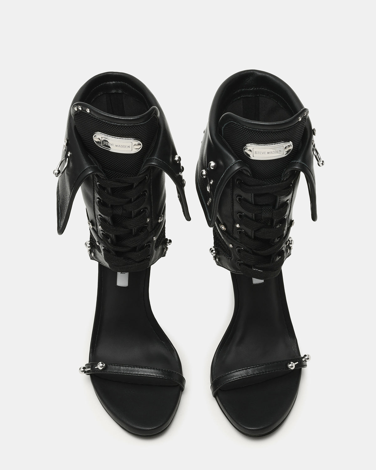 CASELLA Piercing Black Open-Toe Stiletto Lace-Up Women's Heel | Steve Madden online