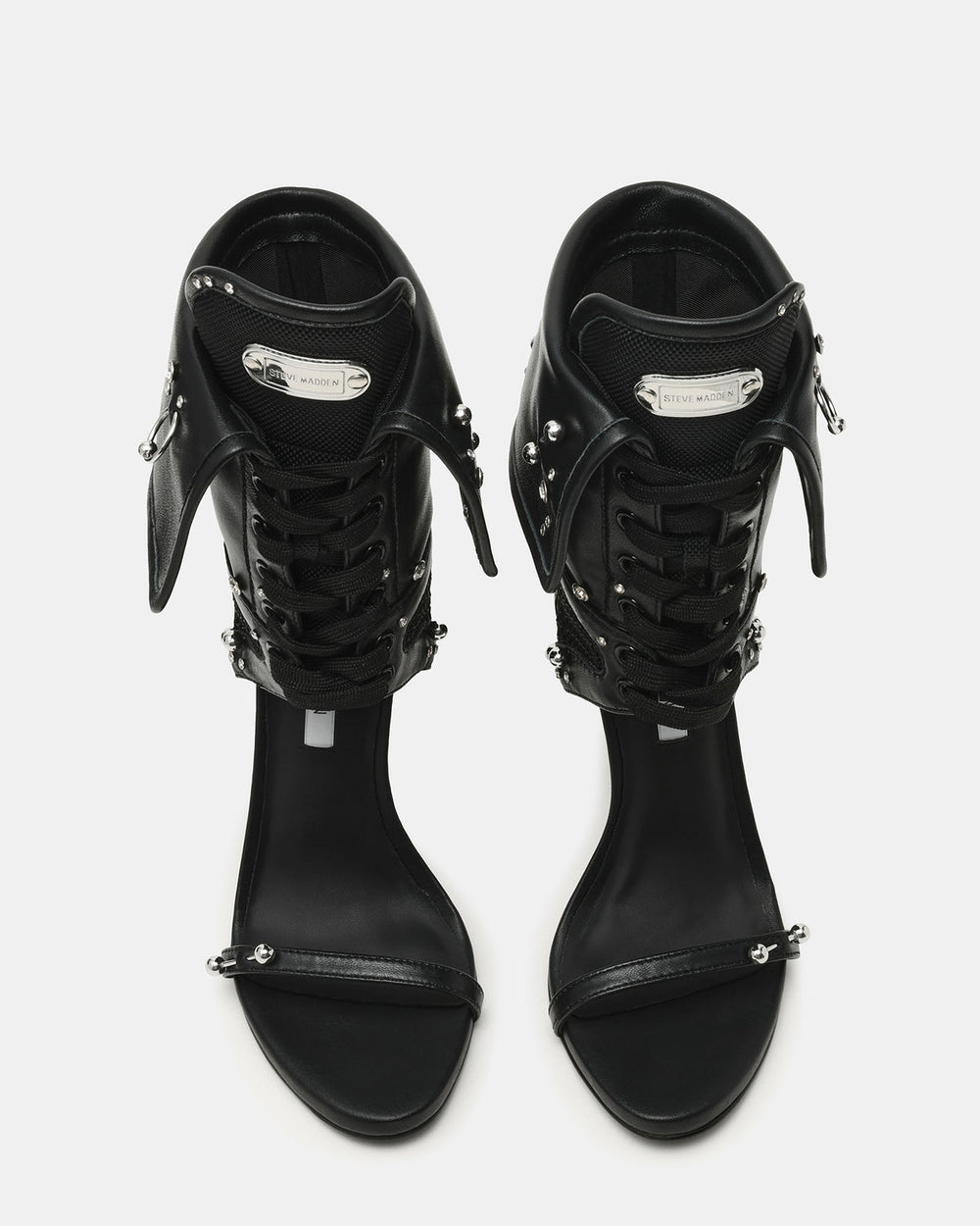 CASELLA Piercing Black Open-Toe Stiletto Lace-Up Women's Heel | Steve Madden online